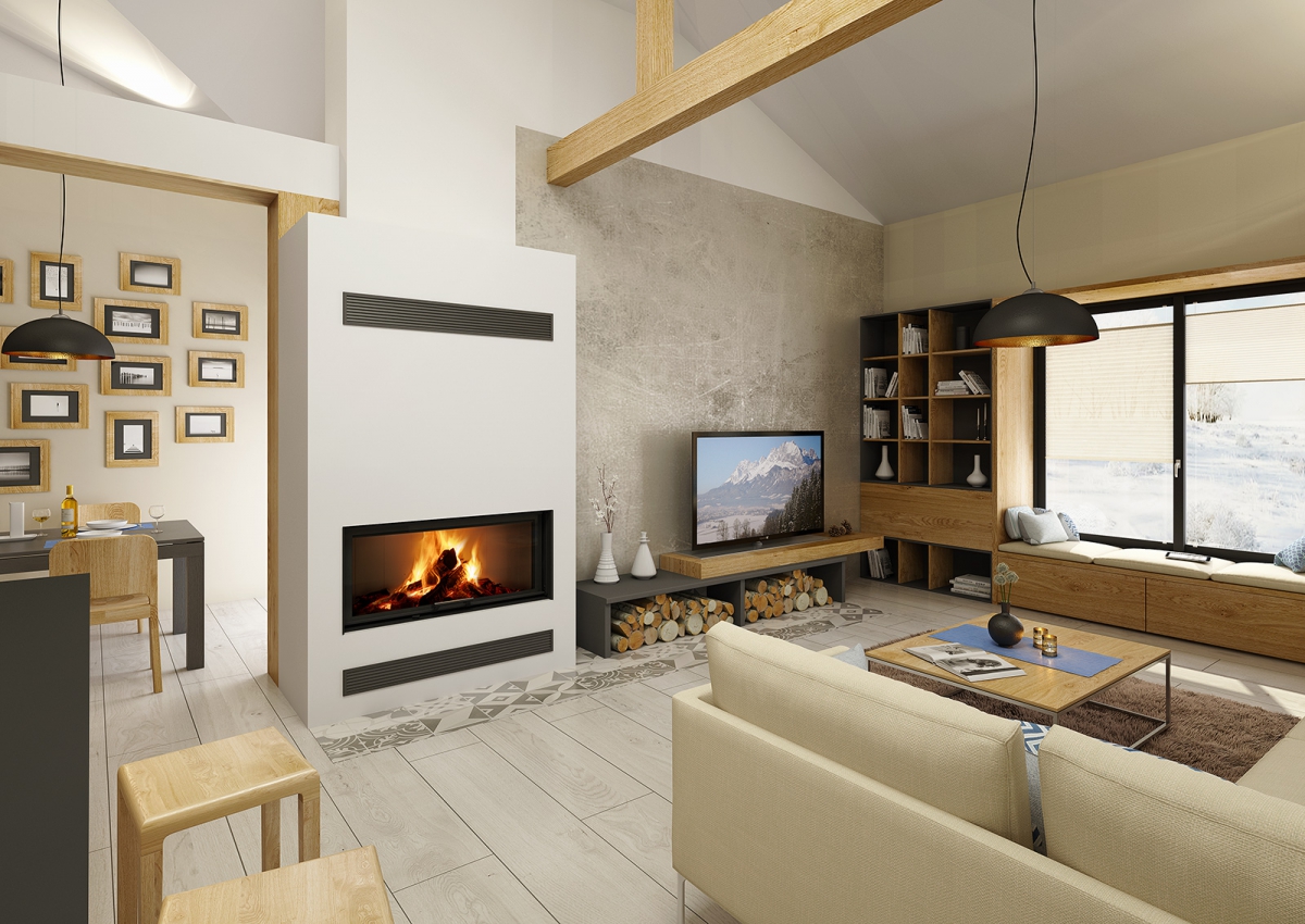 HEAT 3g L 110.50.01 - teplovzdušná krbová vložka s výsuvnými dvierkami